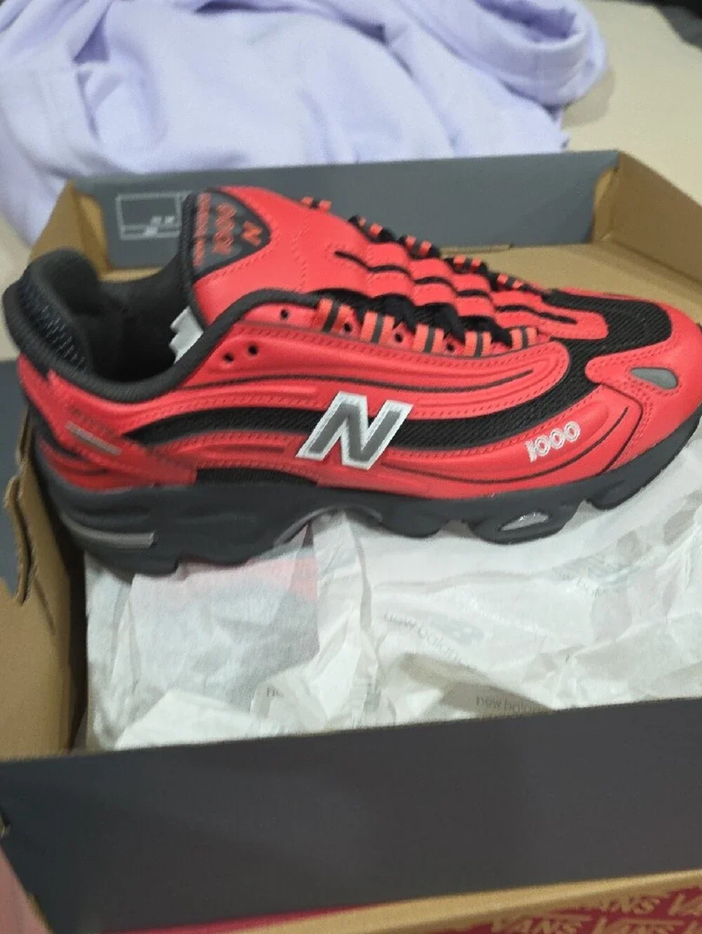 New Balance Red and Black Men's Runner Sneakers